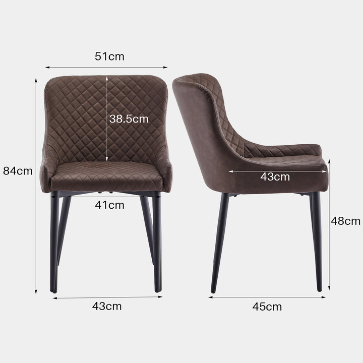 Dundas Dining Chairs [Set of 2] [PU Leather]