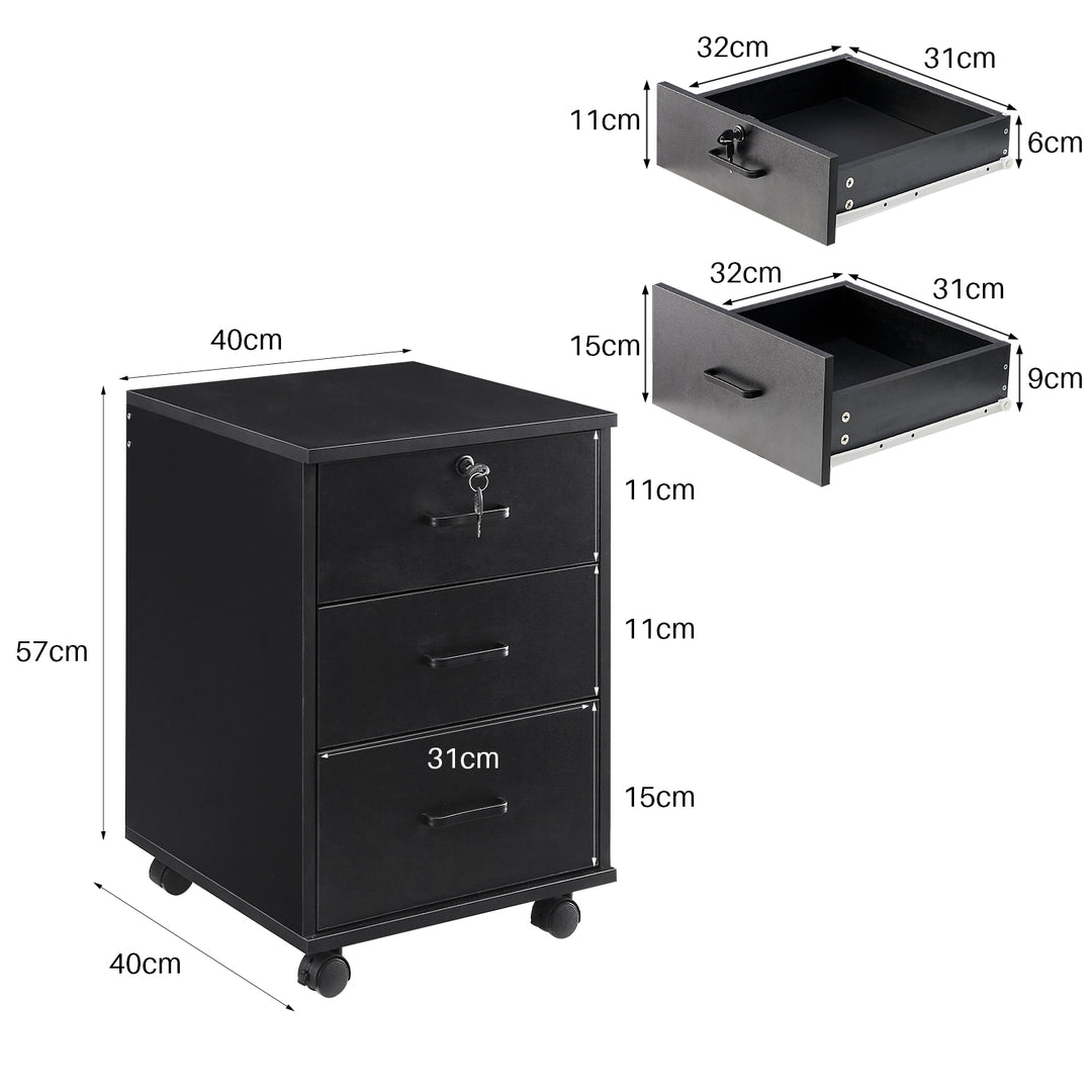 Edene Mobile Filing Cabinet [3-Drawer]