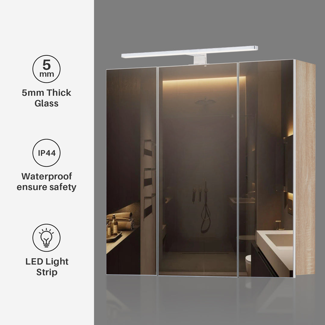 Eipper Bathroom Mirror Cabinet [with Headlight] [3 Doors]