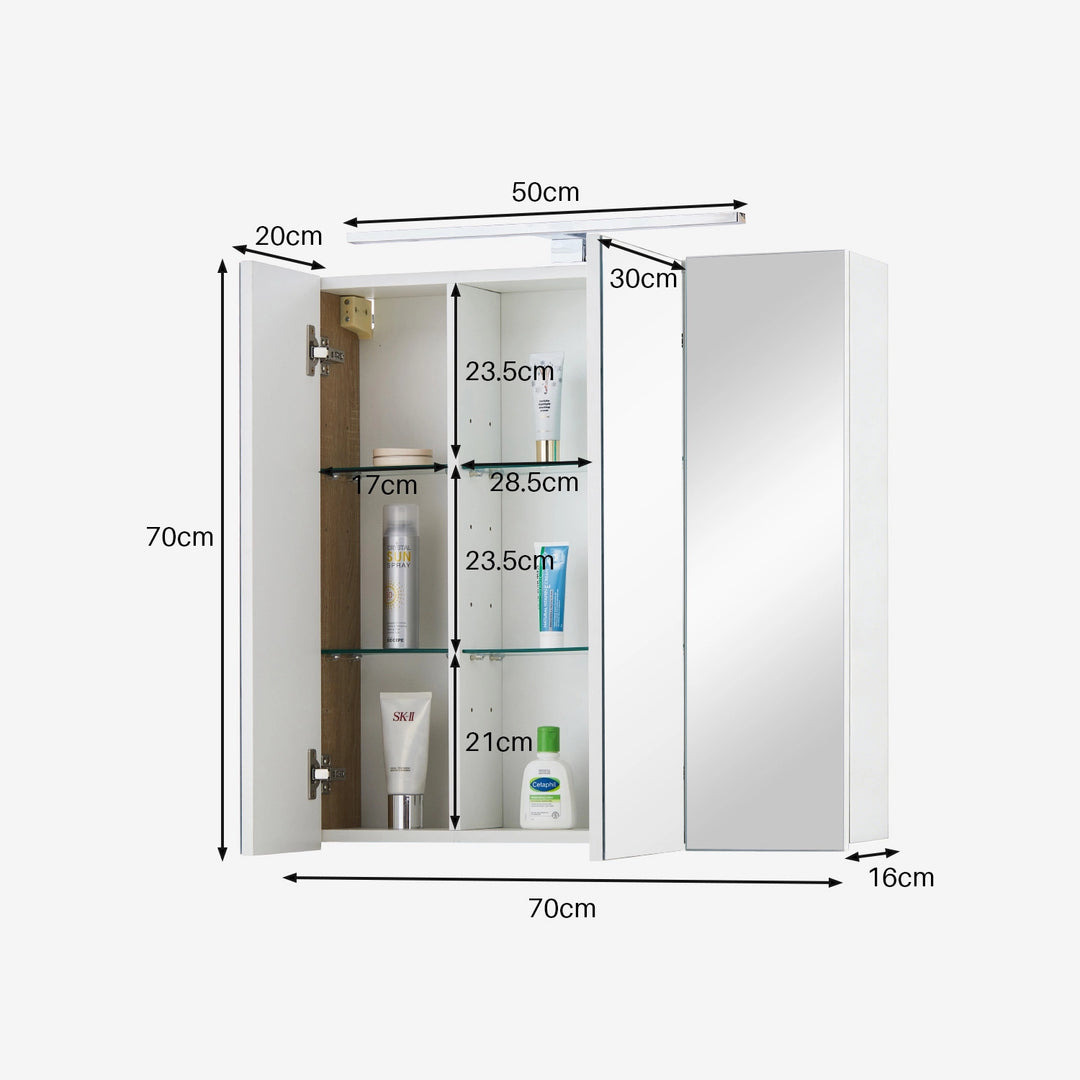 Eipper Bathroom Mirror Cabinet [with Headlight] [3 Doors]