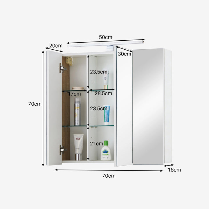 Eipper Bathroom Mirror Cabinet [with Headlight] [3 Doors]