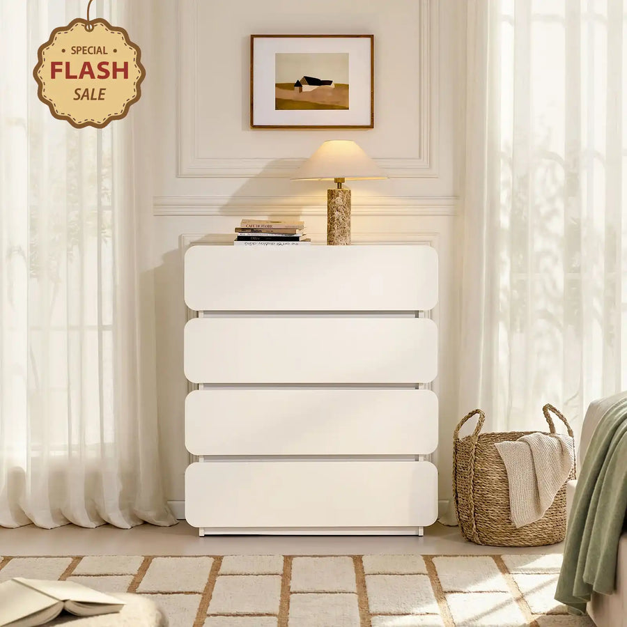 Ennis Chest of 4 Drawers, in a bright bedroom