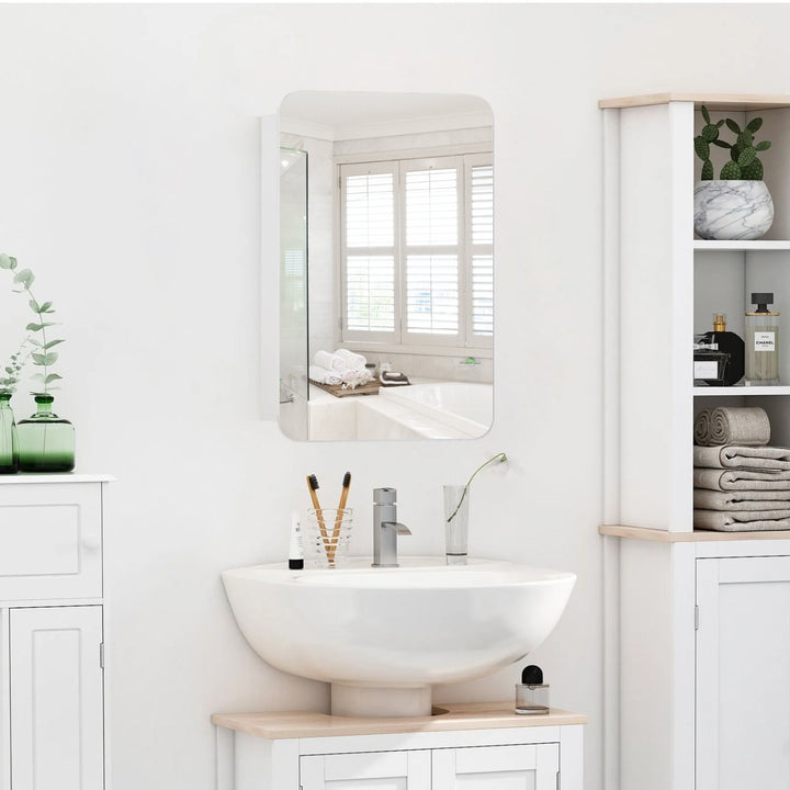 Enrico Frameless Bathroom Mirror Cabinet [80cm H] [Single Door]