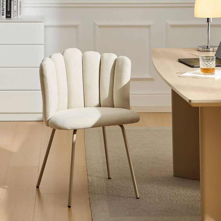 Elegant Fleur Cream Fabric desk chair for home workspace inspiration.