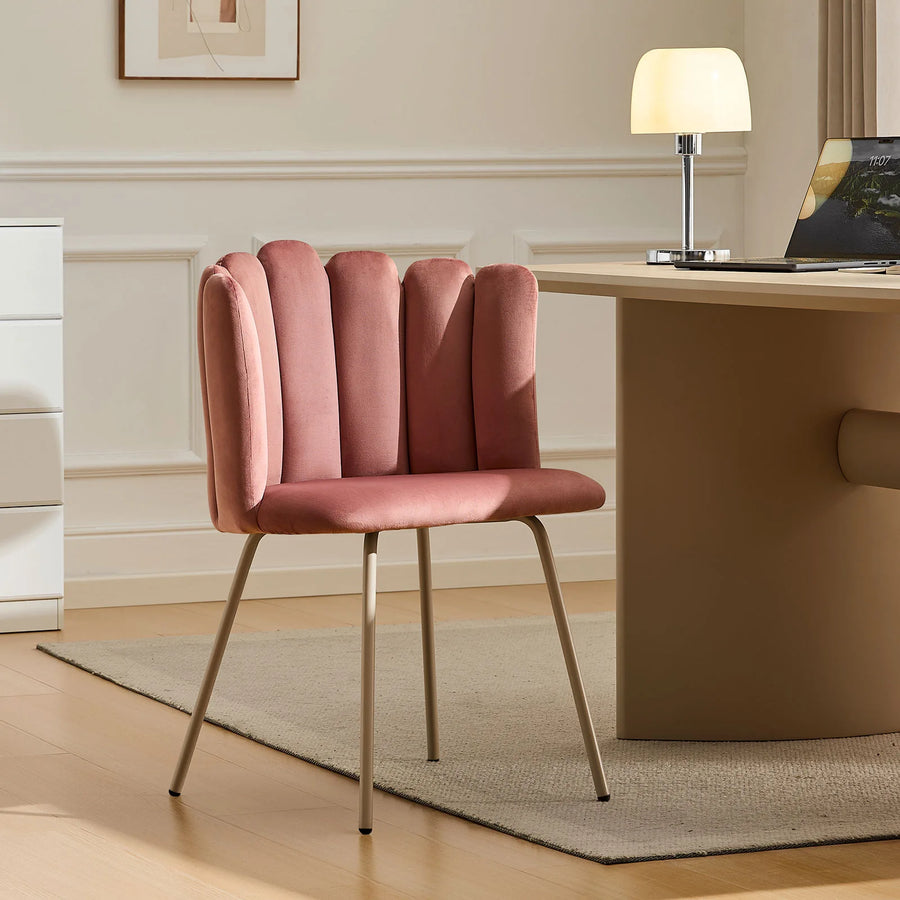 Modern Fleur pink Fabric desk chair used as a stylish home office chair.