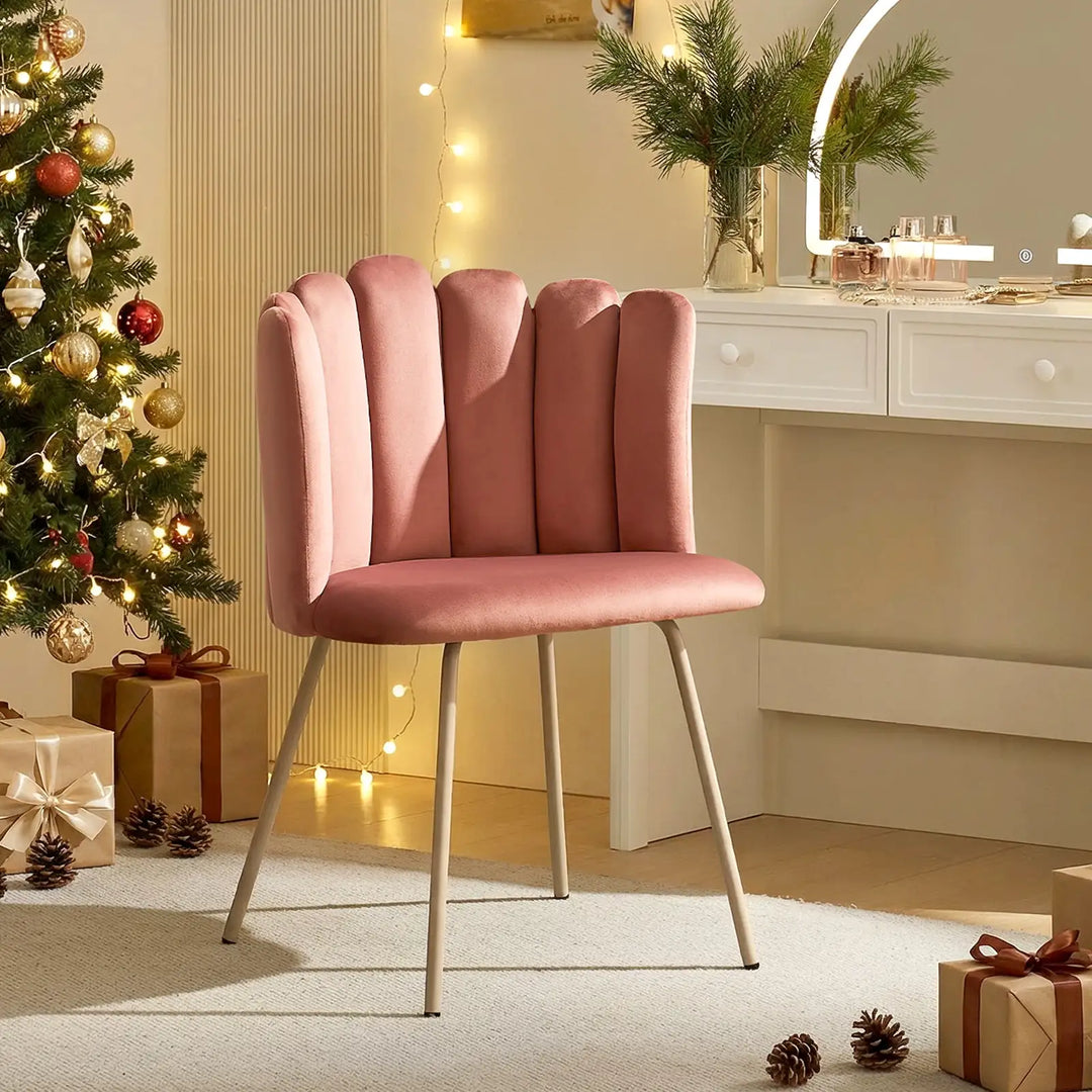 Fleur Blush Pink Velvet Side Chair