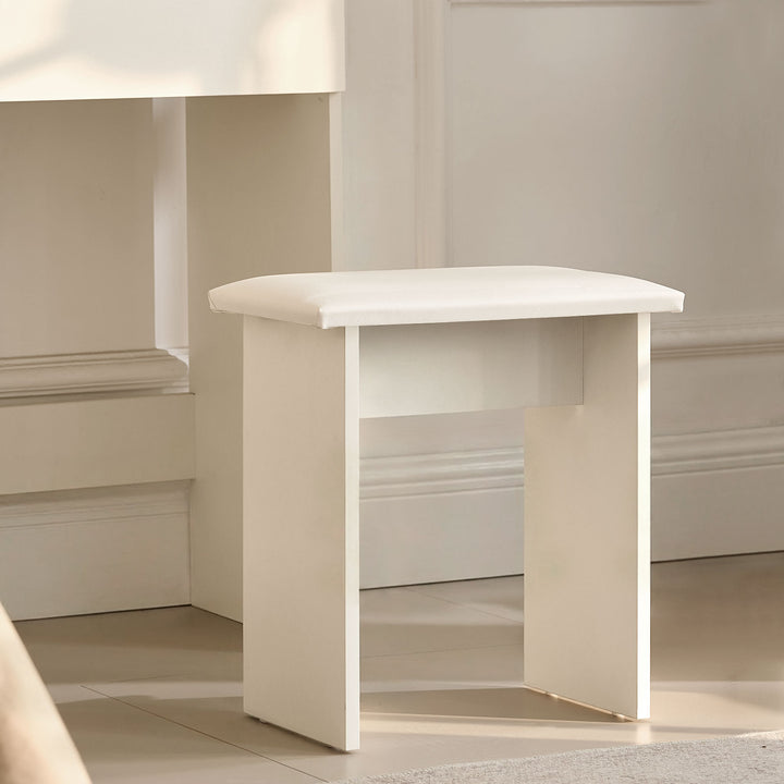 Hollywood 1-Drawer White Dressing Table Set
