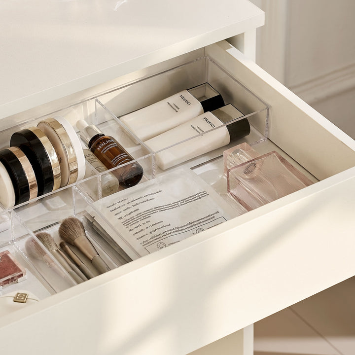 Hollywood 1-Drawer White Dressing Table Set