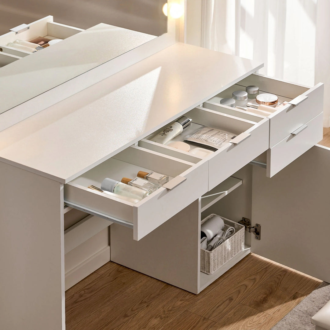 Hollywood 4-Drawer Dressing Table Set