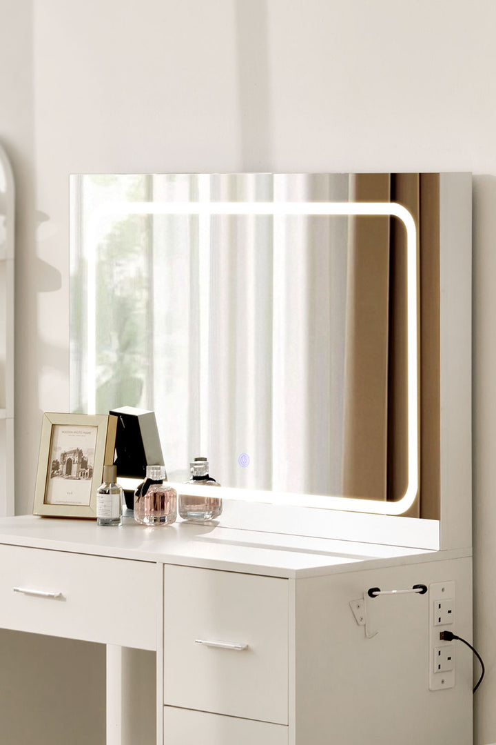 Hollywood LED Light Dressing Table Set [Hairdryer Holder]
