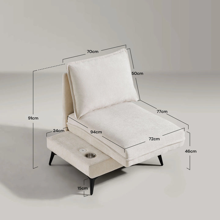 Hudson modular sofa (left) dimensions and size details