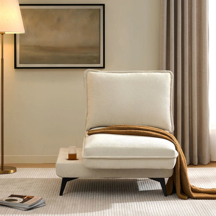 Hudson modular sofa (left) front view in a living room corner