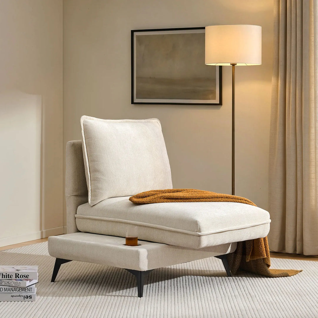 Hudson modular sofa (left) side view in a living room setting