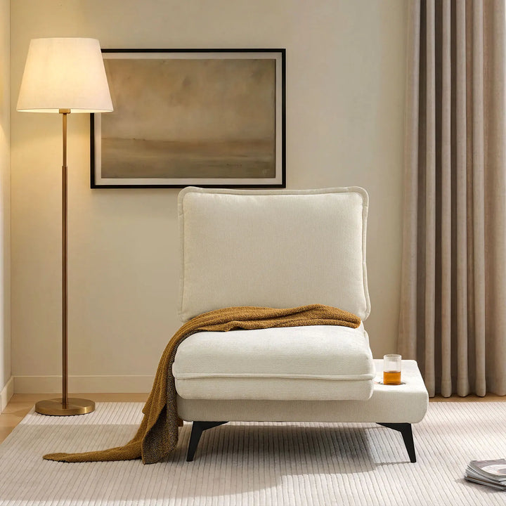 Hudson modular sofa (right) front view in a living room corner