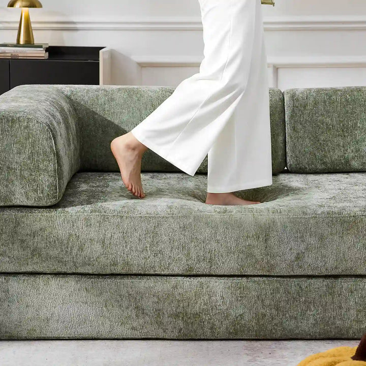 Details of the seater of the Hugo Convertible Sofa Bed.