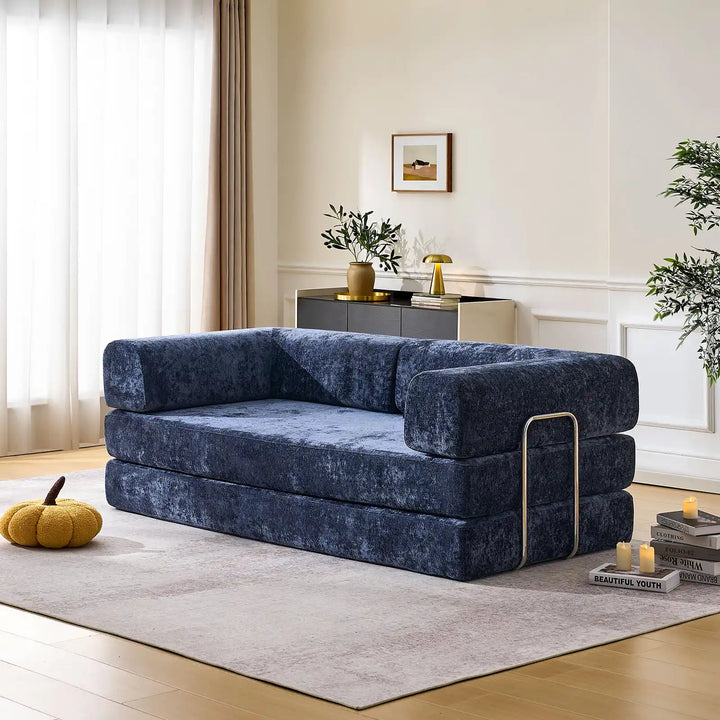 Side view of the Hugo Convertible Sofa Bed in the living room.