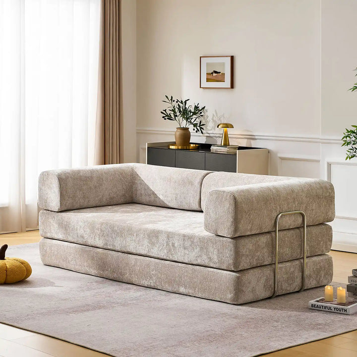 Side view of the Hugo Convertible Sofa Bed in the living room.