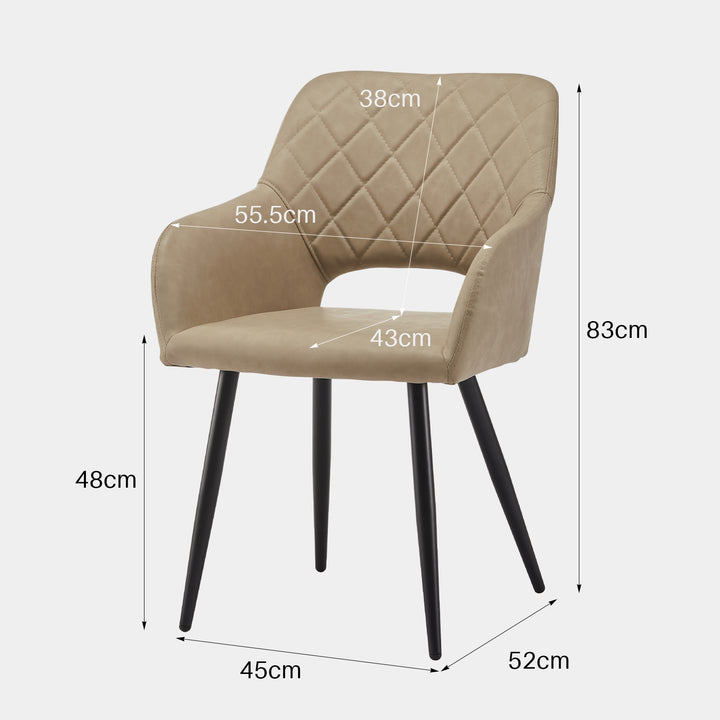 Kieran Dining Chairs [Set of 2] [PU Leather]