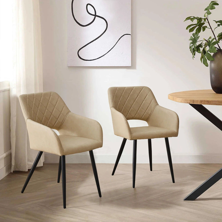 Kieran Dining Chairs [Set of 2] [PU Leather] - Clipop Furniture