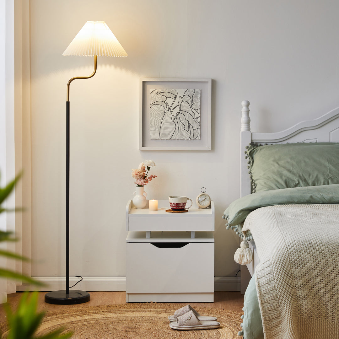 Ikea Light Up Bedside Table CLIPOP Modern Led Lights High Gloss