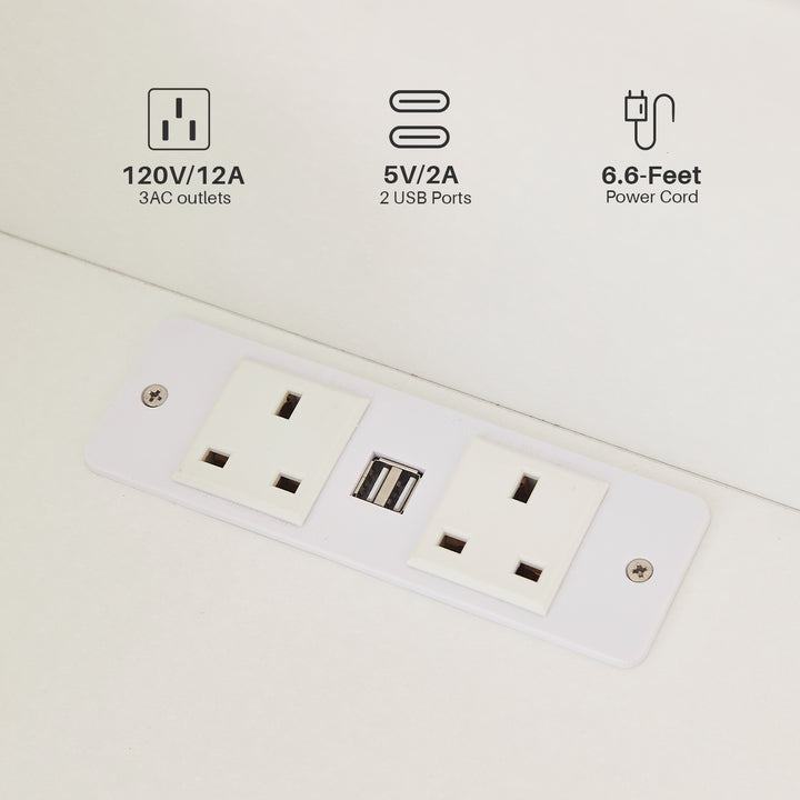 Kody LED Light Bedside Table [Charging Station][Nightstand]