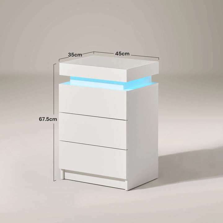 The dimension of the Kumar Bedside Table, overall: W45 x D35 x H67.5 cm.