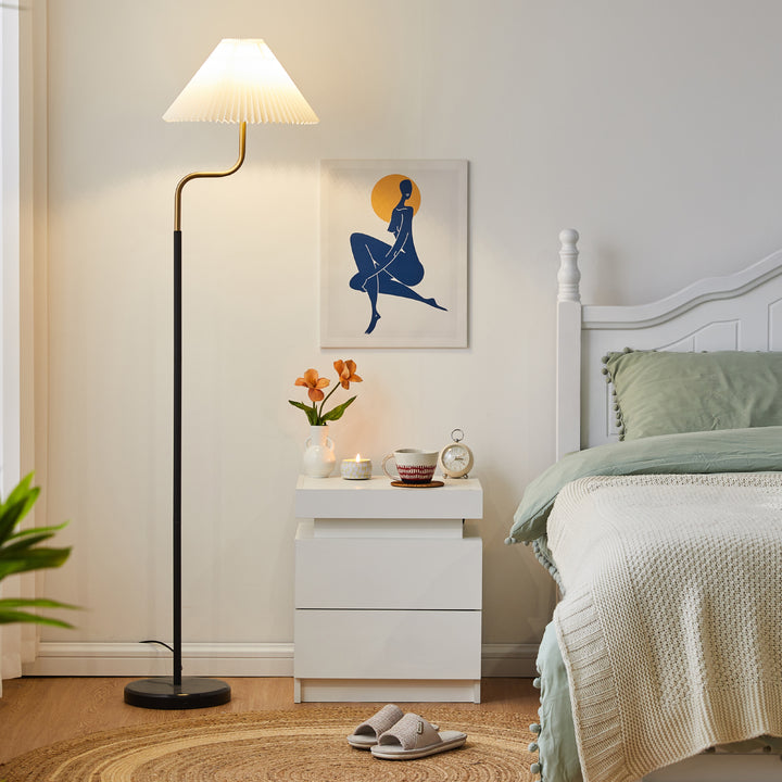 Kumar LED Light Bedside Table [2 Drawers][Nightstand]