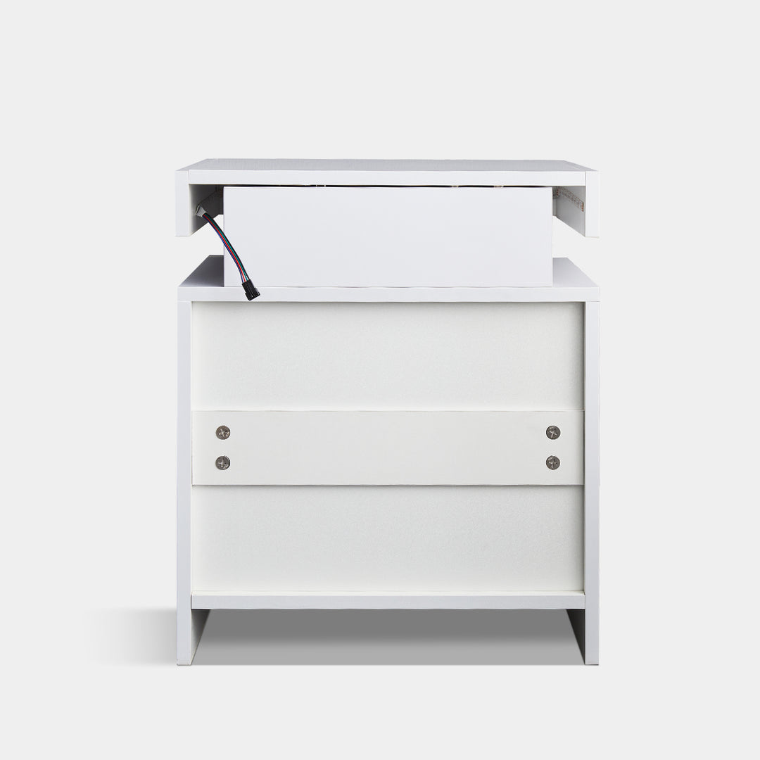 Kumar LED Light Bedside Table [2 Drawers][Nightstand]