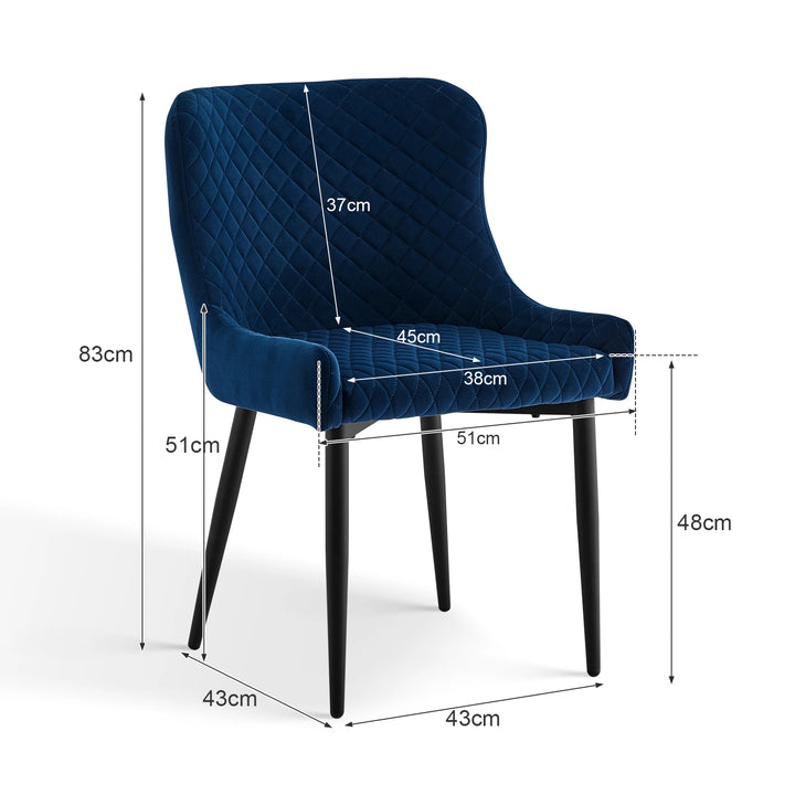 Dundas Velvet Dining Chairs [Set of 2]