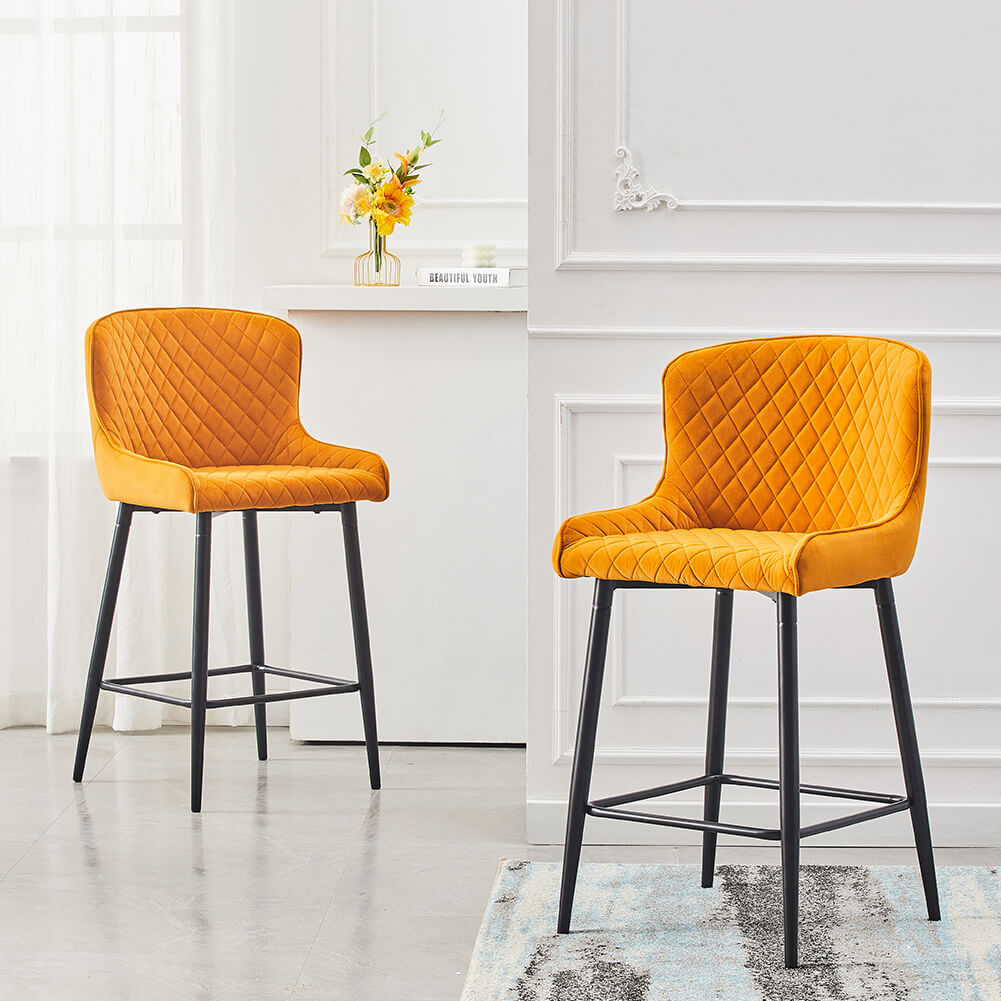 Dundas Velvet Bar Stools [65cm] [Set of 2]