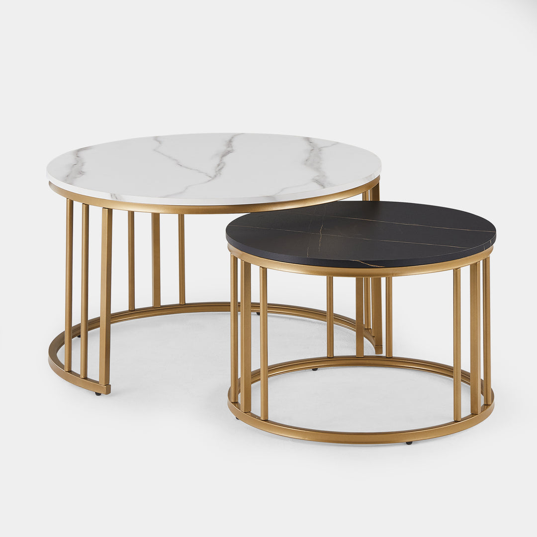 Lepore Marble Nesting Coffee Table Set