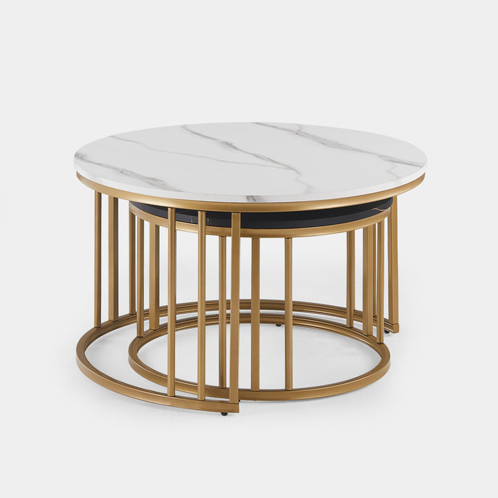 Lepore Marble Nesting Coffee Table Set