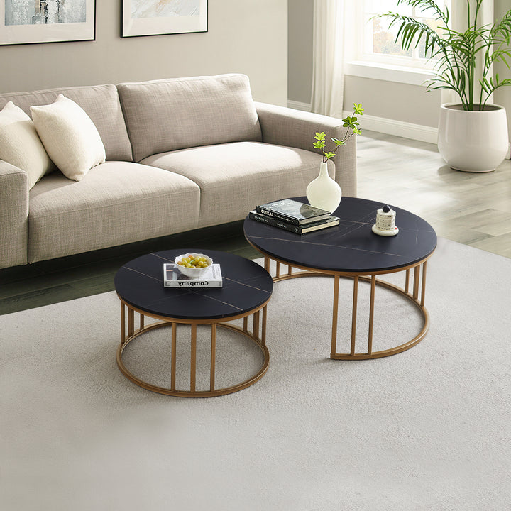 Lepore Marble Nesting Coffee Table Set
