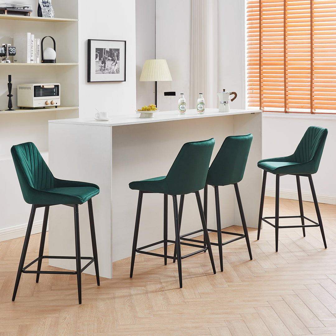 Lourdes Bar Stool [Set of 2][65cm][75cm] [Velvet]