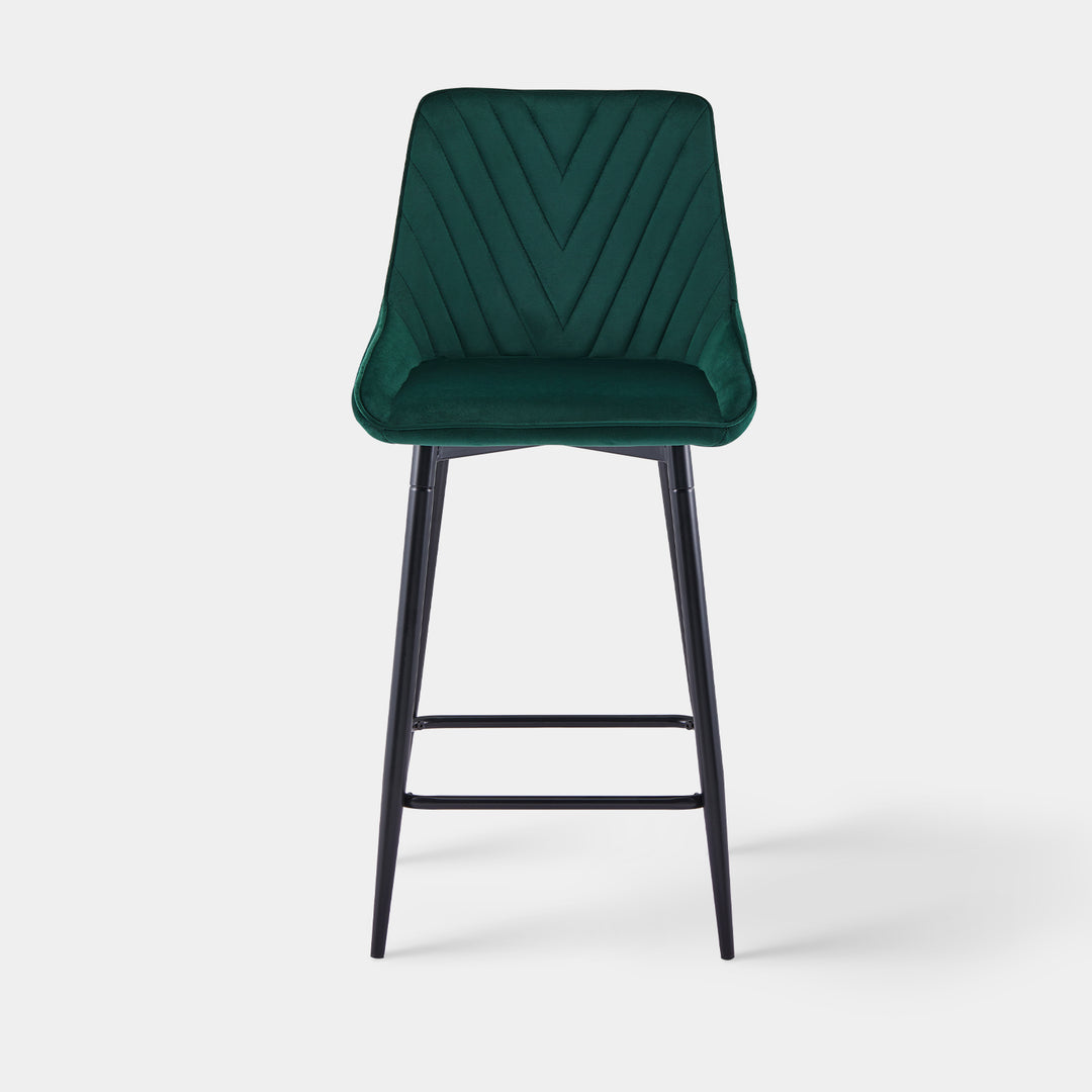 Lourdes Bar Stool [Set of 2][65cm][75cm] [Velvet]