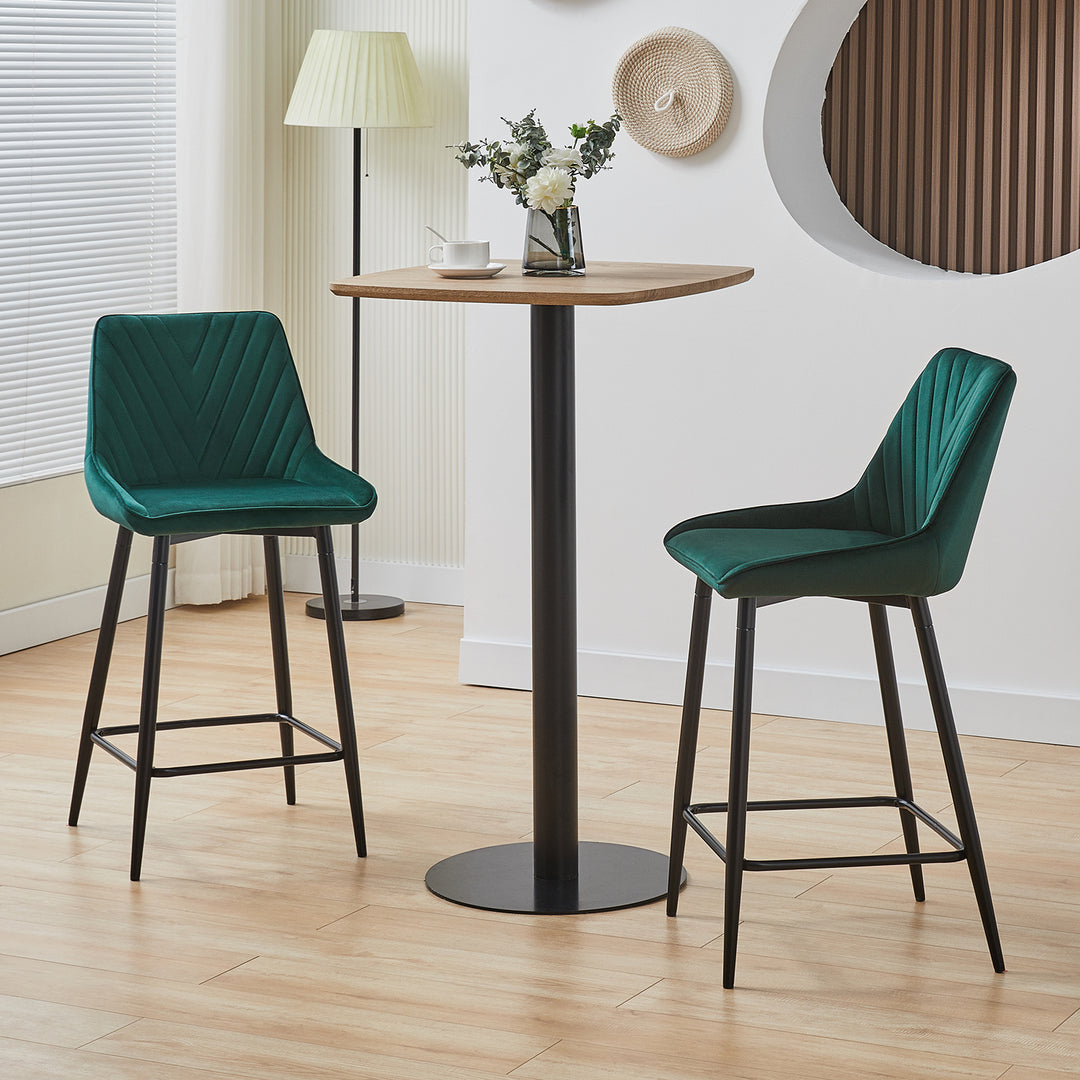 Lourdes Bar Stool [Set of 2][65cm][75cm] [Velvet]