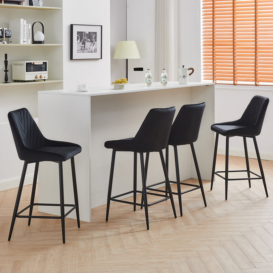 Lourdes Bar Stool [Set of 2][65cm][75cm] [Velvet]