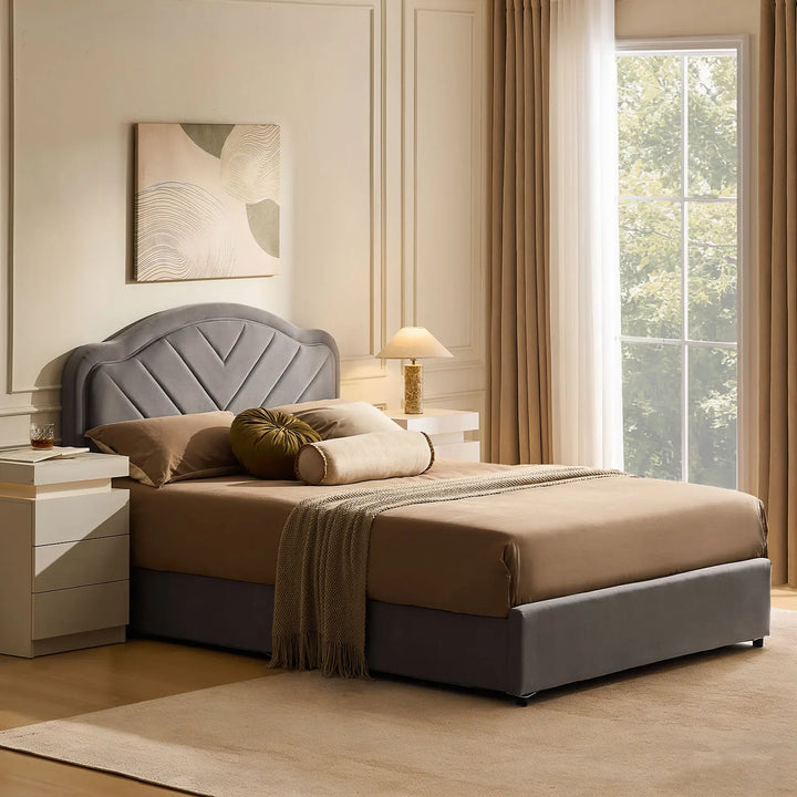 Luniva Double Bed Frame in bright bedroom during daytime