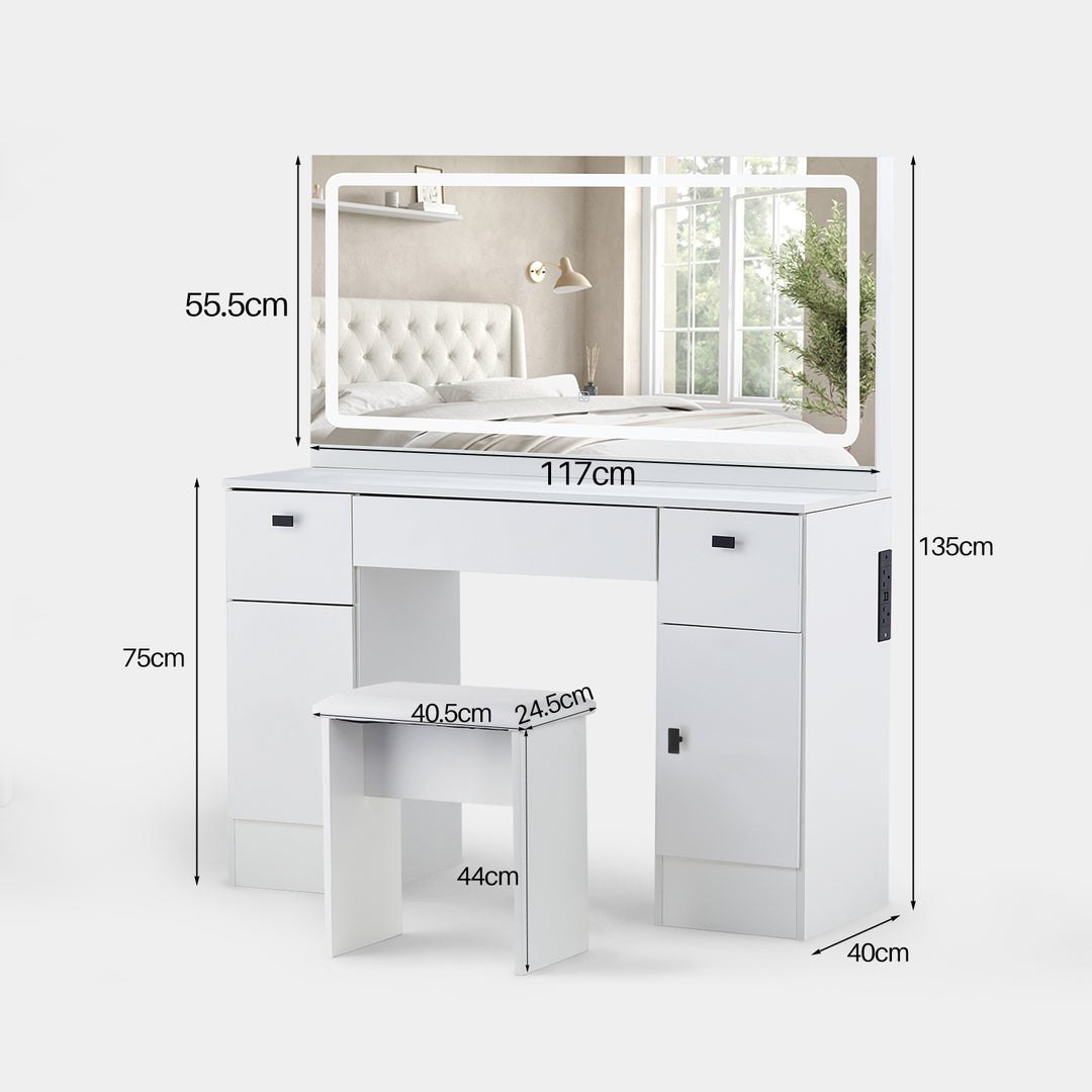 Manor Hollywood White Dressing Table [Charging Station]