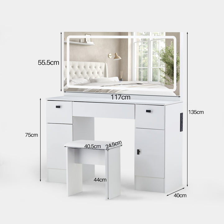 Manor Hollywood White Dressing Table [Charging Station]