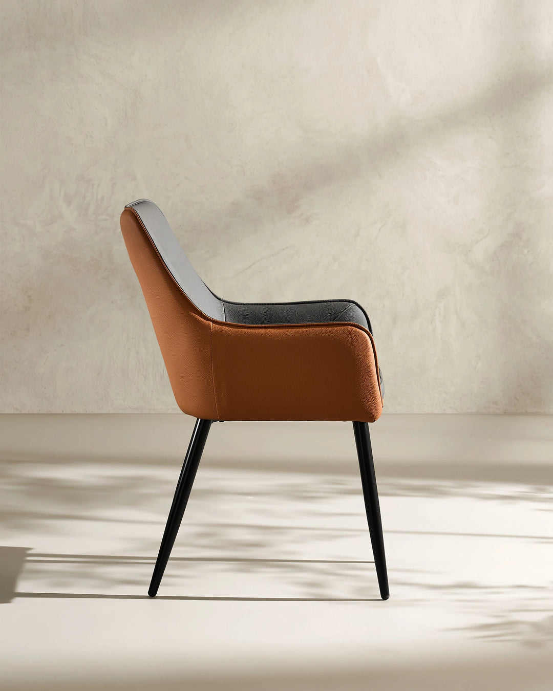 grey Maxine Dining Chair full side view on white background