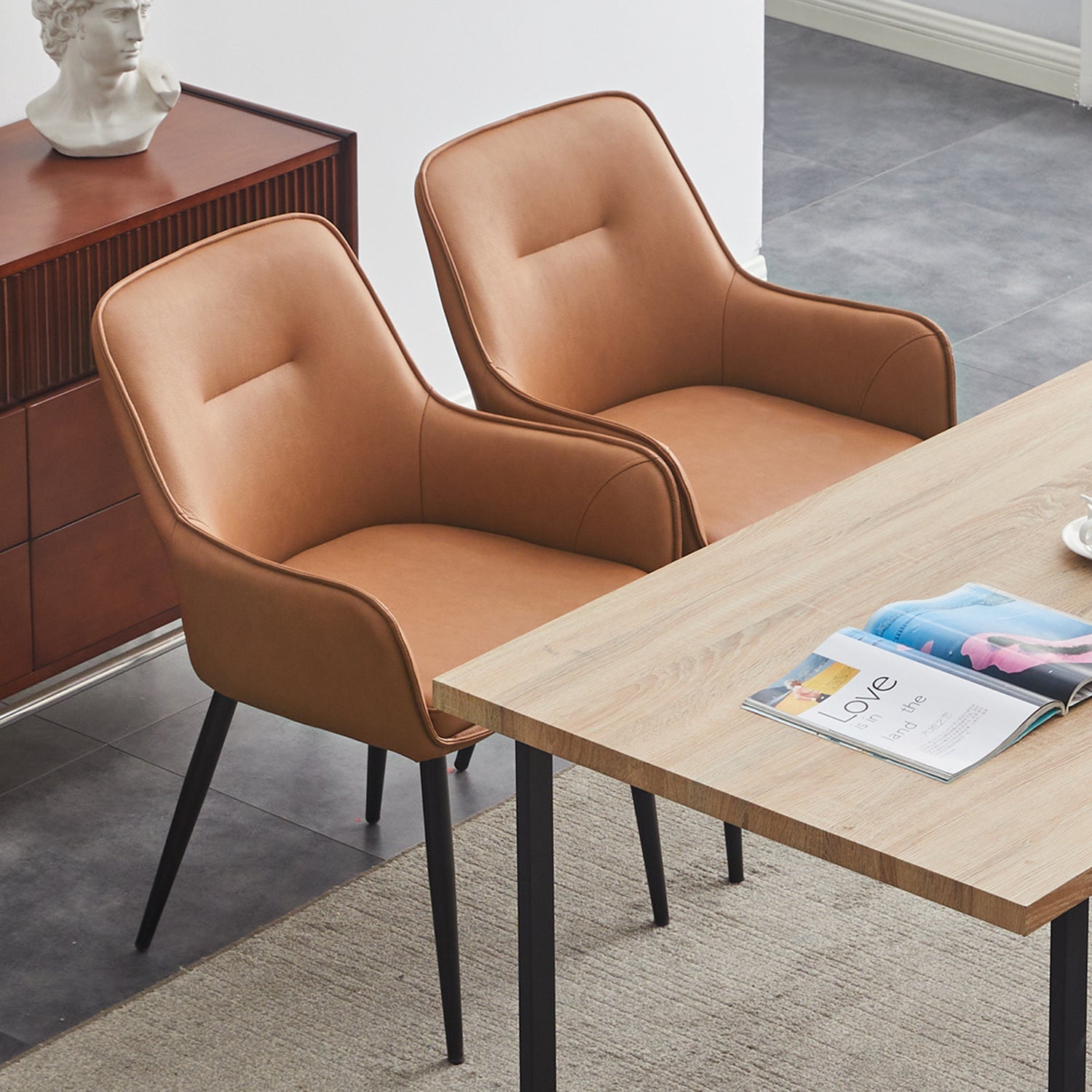 Modern Luxury Accent Faux Leather Upholstered Dining Chair