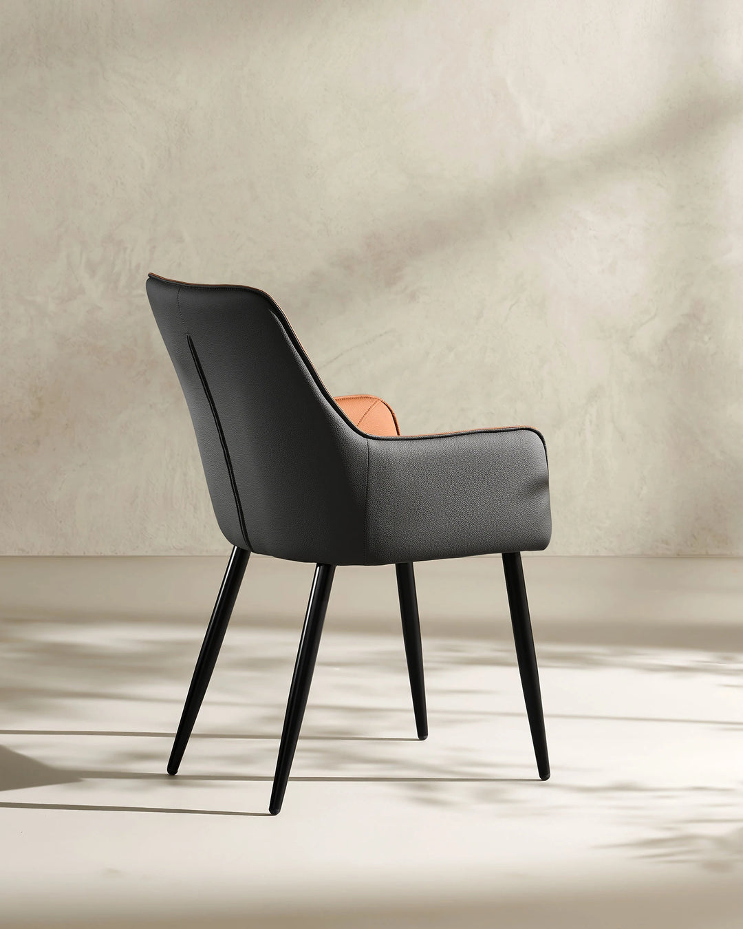 Brown Maxine Dining Chair rear back view on white background