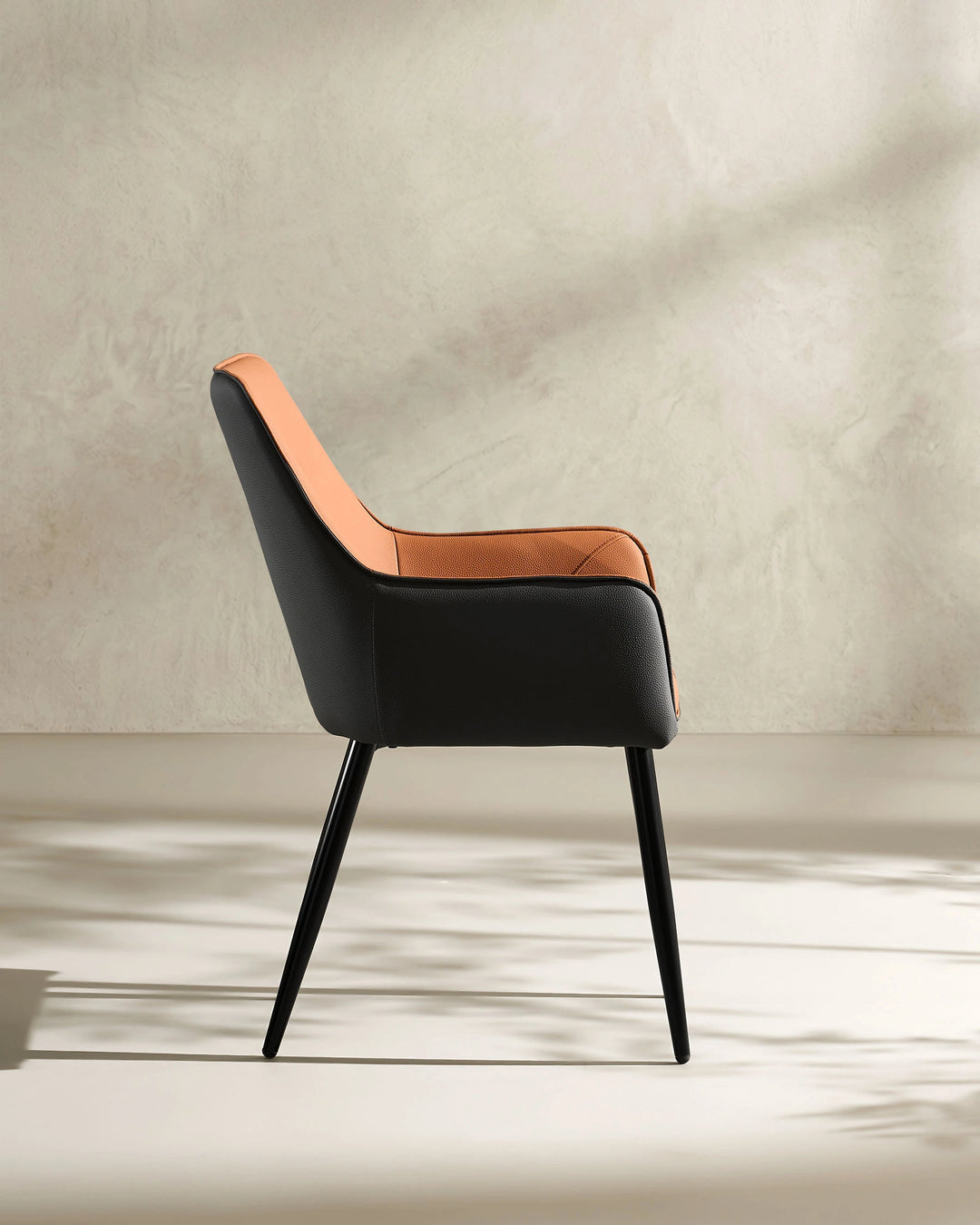 Brown Maxine Dining Chair full side view on white background