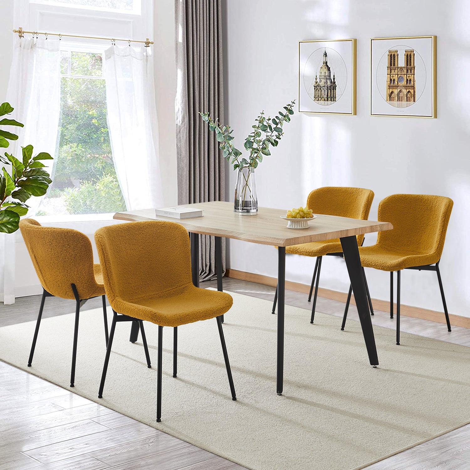 Mency Boucle Dining Chairs Set of 2