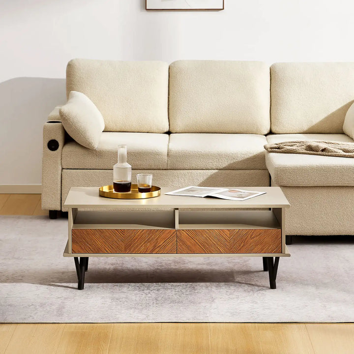 Milano Coffee Table placed in front of a sofa in the living room