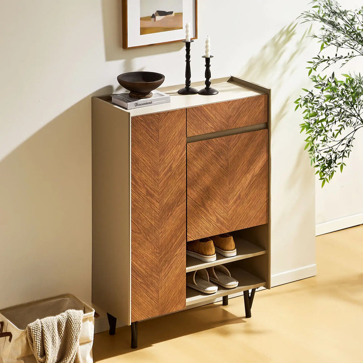 Top view of Milano Shoe Storage in the living room hallway