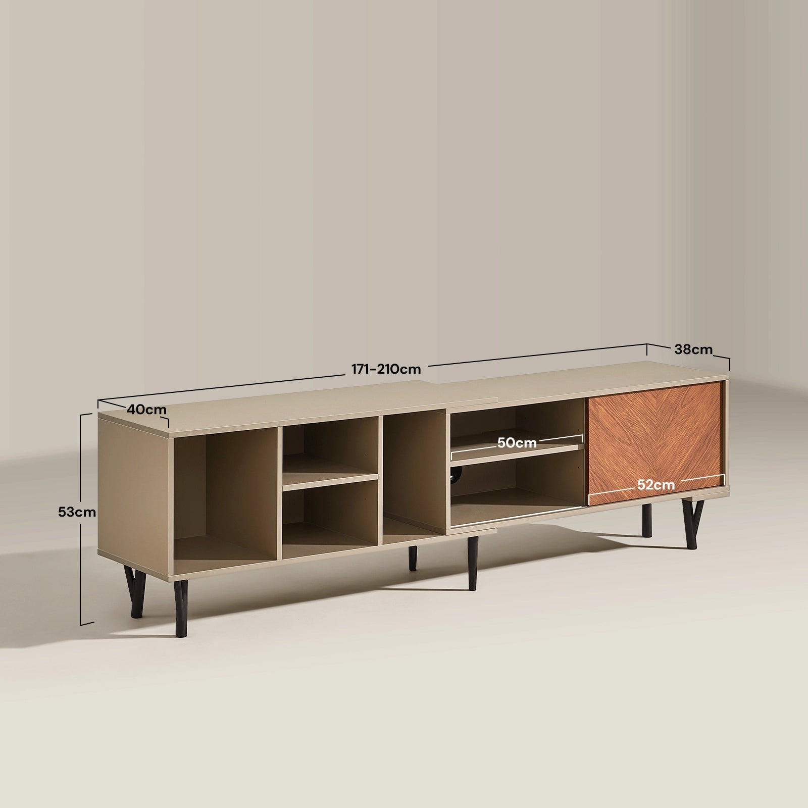 Dimensions and size guide of the Milano TV stand