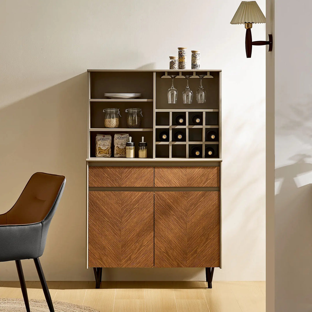 Milano Wine Bar Cabinet in dining room, front view