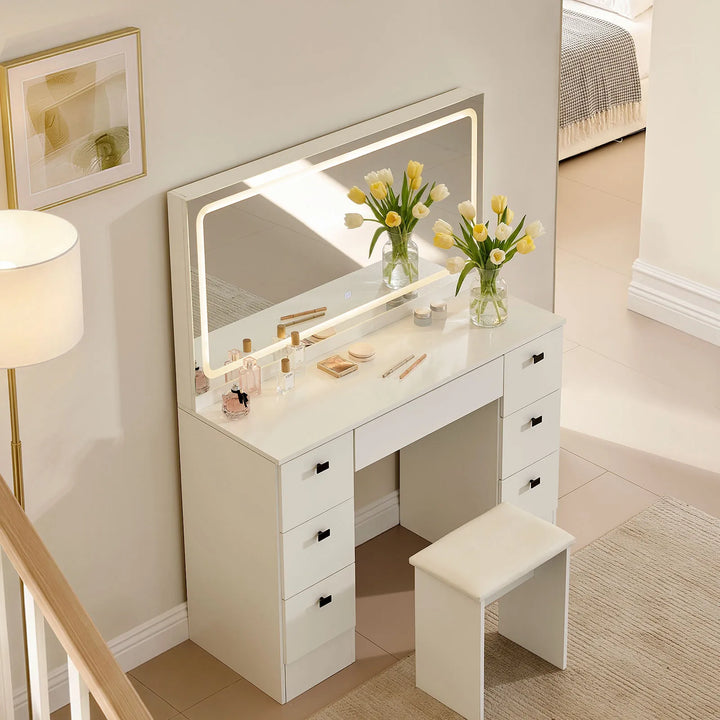 Milianna Hollywood White Dressing Table